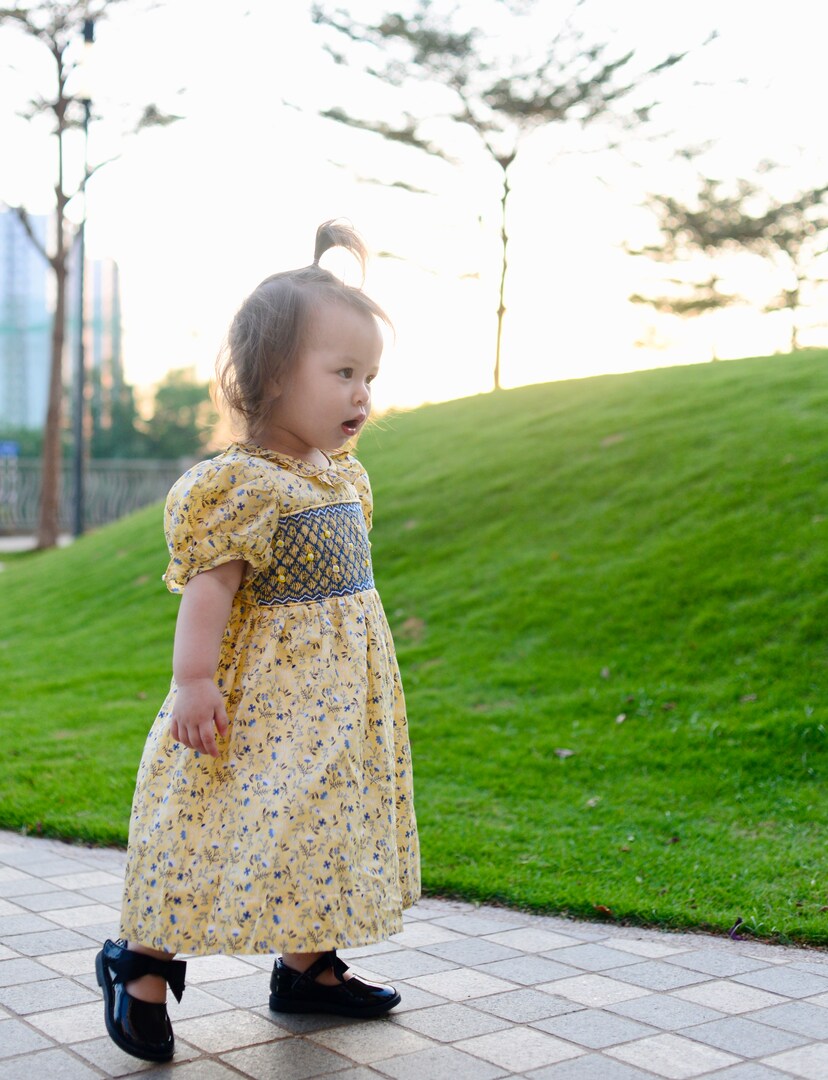 Girl Spring Smocked Dress- Yellow Floral Smocked Bodysuit Dress- Summer Smocked Dress | MakerPlace by Michaels Girl Spring Smocked Dress- Yellow Floral Smocked Bodysuit Dress- Summer Smocked Dress | MakerPlace by Michaels